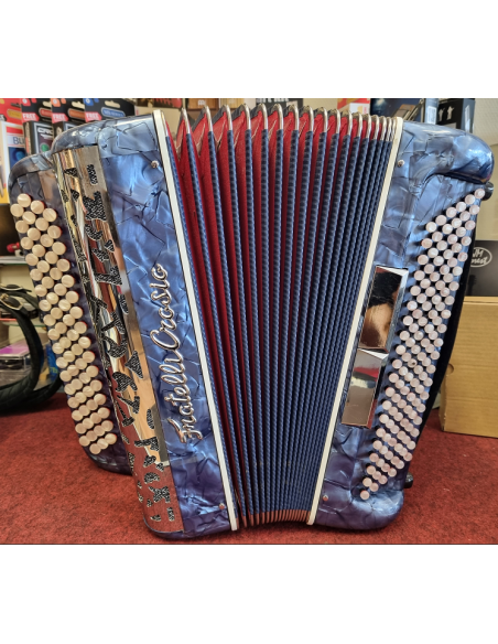 FRATELLI CROSIO ACCORDEON 120 BASSES BLEU MARBRE OCCASION STOP VENDU / STOP VENDU.
