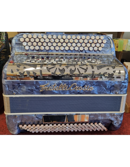 FRATELLI CROSIO ACCORDEON 120 BASSES BLEU MARBRE OCCASION STOP VENDU / STOP VENDU.