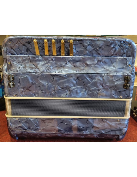 FRATELLI CROSIO ACCORDEON 120 BASSES BLEU MARBRE OCCASION STOP VENDU / STOP VENDU.
