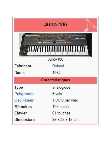 ROLAND SYNTHE JUNO 106 OCCASION RARE ! STOP VENDU / STOP VENDU / STOP VENDU